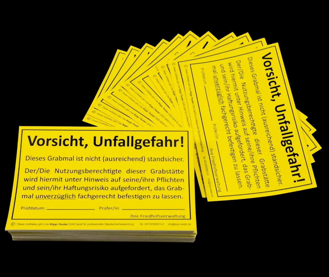 „Vorsicht, Unfallgefahr!“ Aufkleber